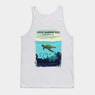 Great Barrier Reef Australia Queensland Vintage Travel Poster Tank Top